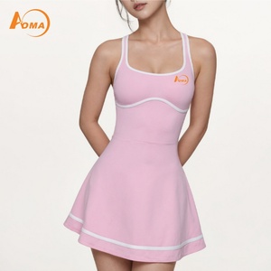 Setelan Olahraga Wanita Aoyema Bahan Bernapas Warna-Blok - Rok Tenis Tanpa Jahitan & Pakaian Fitness Cepat Kering dengan Peregangan 4 Arah - Product Image 1