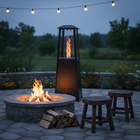 Table de foyer portable au propane et au butane Firstar en acier de haute qualité, puissance de chauffage de 45000 à 49999 BTU pour jardin et cour arrière