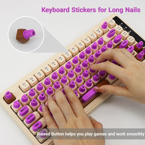Autocollants pour clavier surélevés pour ongles longs, adhésifs réutilisables, type autocollants pour clavier pour ongles longs, bulles de clavier en silicone souple - Product Image 3