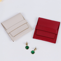 Pochette à bijoux en cuir personnalisée Jinsky avec bouton, sac à bijoux en similicuir suédé avec logo