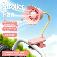 Ventilateur de poussette OEM avec fonction diffuseur d'arômes, 1200 mAh, ventilateur à clipser pour poussette, lit, bureau, forme de carillon, ventilateur mignon pour enfants