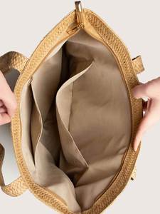 Women's Holiday Style Straw Woven <b>Bag</b> with Zipper Closure New Arrival Straw <b>Hats</b> - Product Image 6