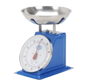 Old style spring pointer 20kg kitchen scale stall fruit scale stainless steel dial mechanical platform scale