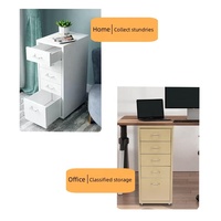 Coffre à tiroirs vertical en métal Classeur roulant en acier Classeur mobile à 5 tiroirs pour le rangement et l'organisation de la maison et du bureau