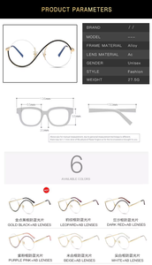 Miroir anti-lumière bleue S anneau suspendu fil demi-cadre printemps <span class=keywords><strong>pied</strong></span> lunettes métal personnalité miroir lumineux confortable - Product Image 2