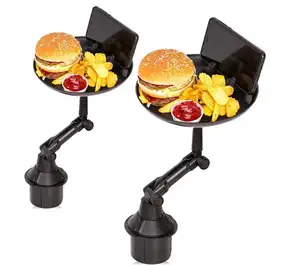 Bandeja portavasos para coche, portavasos multifuncional, adaptador expansor 360, bandeja giratoria ajustable para comer, portavasos de mesa para coche