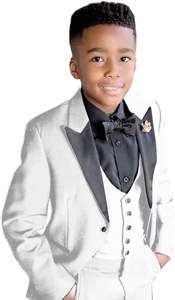 Conjunto Formal para Niños, Traje de Boda de 4 Piezas, Chaqueta, Chaleco, Corbata de Moño, Elegante Esmoquin <span class=keywords><strong>Gris</strong></span> para Niños de 3 a 14 Años - Product Image 3