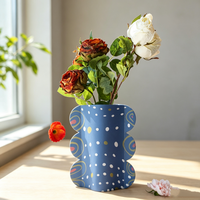 Vase en papier, vase à fleurs en papier pliable personnalisé, imprimé, imperméable, décoration de la maison, vase en papier de bureau