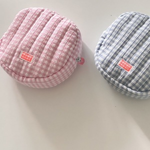 กระเป๋าเครื่องสำอางทรงน่ารักลายตารางหมากรุก แฟชั่นสำหรับทุกเพศ พร้อมกระเป๋าผ้าด้านในแบบซิป สำหรับจัดเก็บของใช้ประจำวัน ผลิตในจีน - Product Image 5