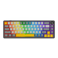 Ajazz AK690 Tri Mode Mechanical Gaming Keyboard Wired with Knob 65% Hot-swap RGB Backlit Compact Keyboards for Game/office