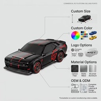 Voiture de course télécommandée RC 1:24 à quatre roues motrices, haute vitesse, drift, Hellcat, jouet pour enfants, coffret cadeau, matériau ABS, éclairage