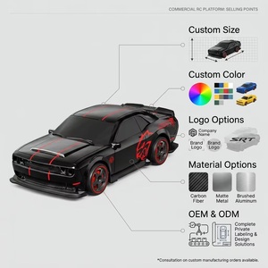 Voiture de course télécommandée RC 1:24 à quatre roues motrices, haute vitesse, drift, Hellcat, jouet pour enfants, coffret cadeau, matériau ABS, éclairage - Product Image 6