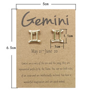 12 boucles d'oreilles en plaqué or, 1 paire de bijoux de mode, 12 constellations, cadeau d'anniversaire pour femmes, Horoscope, signe du zodiaque