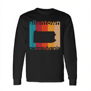 T-shirt a maniche lunghe con taglio vintage retrò Allentown Pennsylvania - Product Image 2