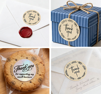 Autocollant personnalisé en papier avec logo imprimé, résistant à l'eau, pour cartes de remerciement, idéal pour les petites entreprises