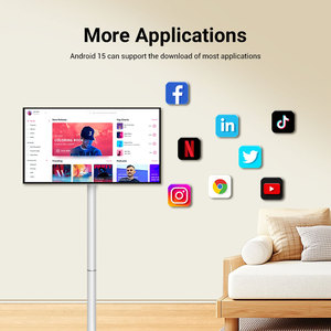 21.5 <span class=keywords><strong>inch</strong></span> <span class=keywords><strong>LCD</strong></span> Android di động màn hình cảm ứng thông minh TV S01-T HD trắng Màn hình LED TV di động với bánh xe đứng - Product Image 3