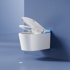 Nouvelle toilette intelligente murale de luxe, mini <span class=keywords><strong>WC</strong></span> mural, design moderne et compact, avec fonction de lavage féminin et siège chauffant automatique - Product Image 2