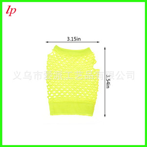LPP4275 <b>Fishnet</b> Gloves Small Size Neon Color Punk Style For Halloween Party Adult Wear Polyester Material - Product Image 3