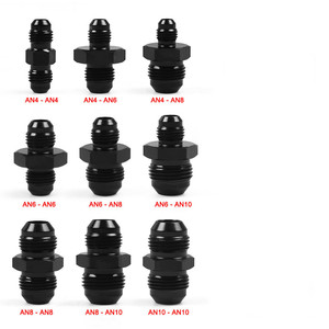 Conector reductor macho abocinado AN4 AN6 AN8 AN10 a AN4 AN6 AN8 AN10 de 1/4 pulgada, negro piano, para aceite a temperatura normal - Product Image 5