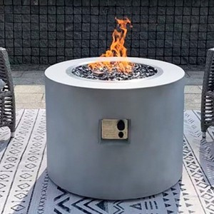 Garden Supplier Outdoor Hiding Gas Cylinder Inside Fireplace Concrete Gas Fire column Smokeless Propane Gas Fire Pits