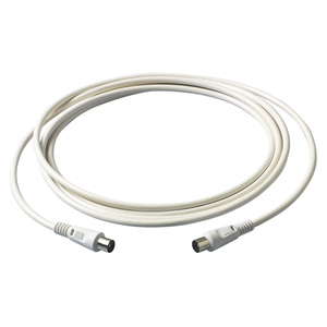 Câble d'extension TV 2m mâle-femelle blanc, câble coaxial pour transmission de signal d'antenne - Product Image 1