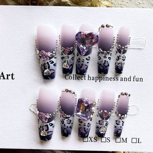 Ongles pressés faits à la main Lunanail, <span class=keywords><strong>manucure</strong></span> française avec pointes pointues (10 pièces), design en forme d'amande, style long - Product Image 4