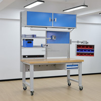 Banco de Trabajo ESD de Alta Resistencia Personalizado, Diseñado para Producción de Ensamblaje de PCB, con Estantes Modulares, Cajones y Accesorios Industriales