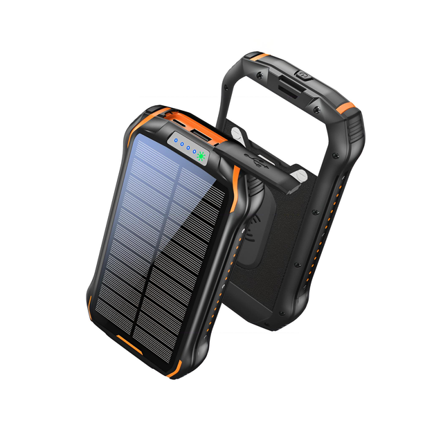 IP66 Waterproof 20000mAh Solar Charger Power Bank With Wireless Charger,Multiport Fast Solar Phone Charger With Camping Light