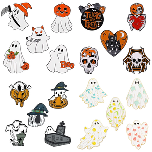 Meilleure vente de combinaison multi-style européenne et américaine Halloween Citrouille Fantôme Crâne <span class=keywords><strong>Horreur</strong></span> Série Métal Coulée Gravé Or - Product Image 5