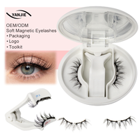 Cils magnétiques souples avec applicateur, kit de voyage réutilisable, naturel, sans colle, à porter, courbure CC, 9-14mm
