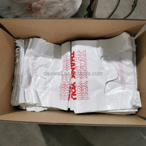 เสื้อยืดพิมพ์โลโก้ตามสั่ง HDPE ขอบคุณคุณเสื้อยืดพลาสติกสำหรับขายปลีกถุงช้อปปิ้งร้านขายของชำซูเปอร์มาร์เก็ตกระเป๋าใส่เสื้อยืดเสื้อกั๊ก - Product Image 6