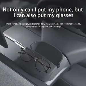 Yükseltilmiş Tesla 2024 Model 3 araba gözlük kutusu için uygun, güneş gözlüğü depolama klip, modifiye iç aksesuarları