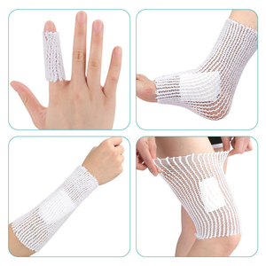Bandage élastique en maille, doux, respirant, tubulaire, extensible, pour la fixation des articulations des jambes, avec <span class=keywords><strong>filet</strong></span> infrarouge lointain, en rouleau - Product Image 1