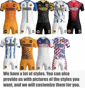 Custom Professionele Oranje Uniformen Kinderen Klassiek Geel Blauw T-Shirt Set Voor Usa Training Voetbalshirt Leeg Aanpasbaar - Product Image 2