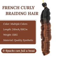 150g Cheveux synthétiques à double trame machine, résistants à la chaleur, bouclés en tube, grandes boucles, ondulations lâches françaises, faciles à tresser, pour cheveux africains
