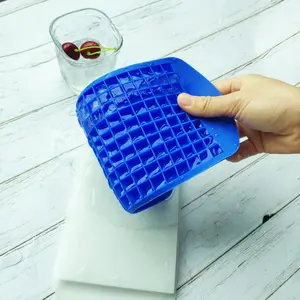 Mini cubos de gelo quadrados de silicone, lançamento fácil, bandeja, molde de gelo pequeno para o verão, 160
