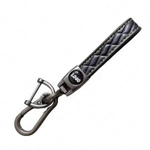 China Wholesale Sublimation Engraving Logo Business Metal Leather Car Keychain Custom Promotional <b>Gifts</b> - Product Image 1