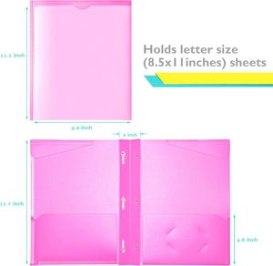 Porte-documents <span class=keywords><strong>en</strong></span> plastique robuste avec pochette transparente sur le devant, 3 pochettes avec languettes et fentes pour cartes, pour feuilles au format lettre - Product Image 6