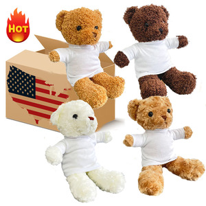 <strong>Wholesale</strong> <strong>Sublimation</strong> <strong>Teddy</strong> <strong>Bear</strong> 30cm Stuffed Animal with White Blank <strong>T</strong> <strong>Shirt</strong> for Plush Toy for DIY Printing - Product Image 1