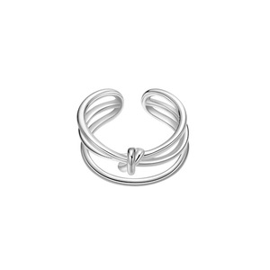 Anillo de Plata de Ley S925 de Doble Capa con Nudos para Mujer, Diseño Abierto para el Dedo Índice, Estilo Nicho, Sensación de Alta Gama - Product Image 5