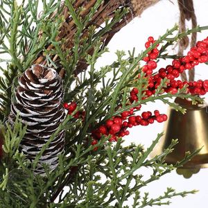 40Cm Guirlande Cloche Artificielle Pe Feuille de Cyprès Feutre Aubépine Noeud Papillon Porte Demi Anneau Décorations de Noël Tenture Murale - Product Image 3