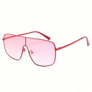 Novedad 2021 Gafas de Sol Retro Extra Grandes para Mujer, Color Rojo Rosado, Lentes de Una Pieza con Protección UV400 - Product Image 4