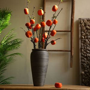 Yihua Floral Art Branche d'Arbre de Kaki Artificielle 108cm Fleur en Soie Rouge Ornement Végétal Décoratif - Product Image 3