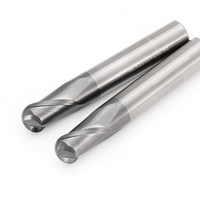 Fraise à queue sphérique en carbure à 2 dents, revêtement TiAlN fin, pour usinage de profilés en acier allié et acier inoxydable sur routeur CNC