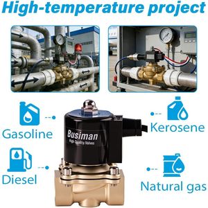 Vanne solénoïde électrique en laiton Busiman 3/4 po 12 V CC normalement fermée pour eau, air, diesel, gaz - Product Image 4