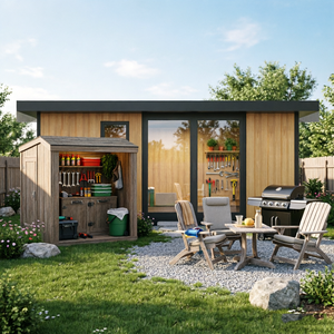 Caseta de <span class=keywords><strong>Almacenamiento</strong></span> <span class=keywords><strong>Exterior</strong></span> con Estructura de Acero Aislada y Ecológica para Jardín y Patio Trasero, con Tamaños Personalizables e Instalación Rápida - Product Image 4