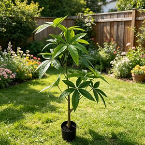 Artificial <b>Plant</b> Money Tree Simulation Large Green Leaves Home Decoration <b>Plastic</b> Potted Landscape Bionic <b>Plant</b> Fortune Tree - Product Image 3