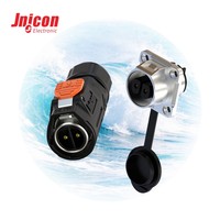 Conector Macho/Hembra Impermeable IP67 de 20A 300V con Bloqueo Rápido MJ20 de 2 Pines para Sistemas de Seguridad e Iluminación Exterior