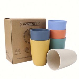 Ensemble de vaisselle réutilisable en plastique de qualité alimentaire supérieure, avec tasse en paille de blé - Product Image 3