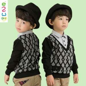 Camiseta al por Mayor, Nuevo Estilo, con Volantes, Manga Larga Raglán, para Niño - Product Image 1